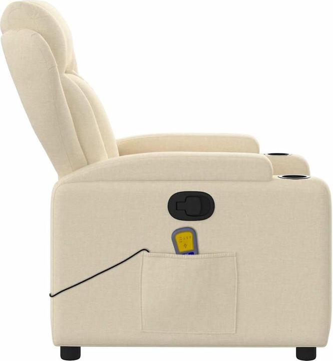 Immagine prodotto VidaXL Poltrona massaggiante in tessuto color crema,Colore: Crema,Materiale: Tessuto (100