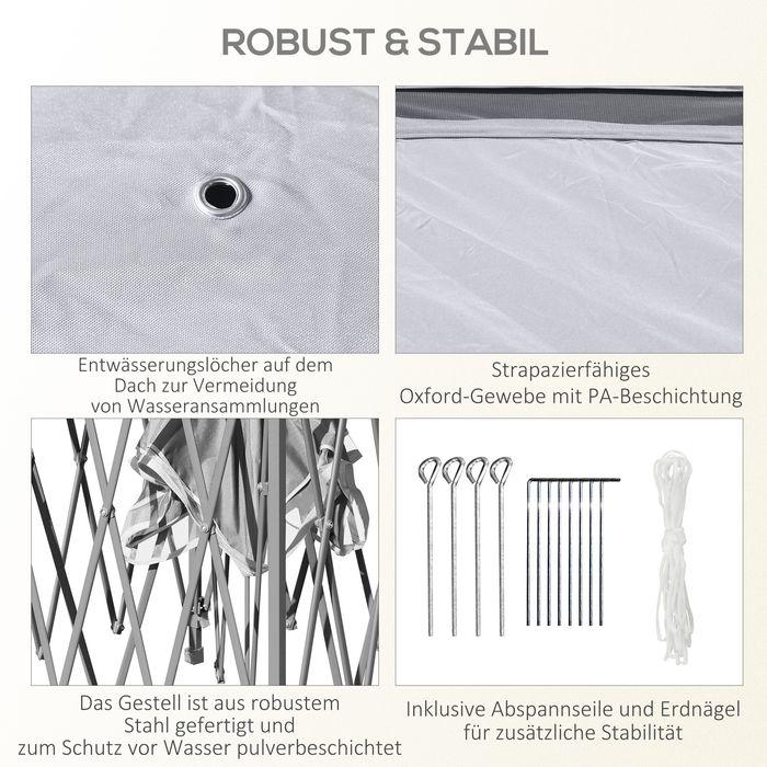 Produktbild Swisshandel24 Faltpavillon 3x3 m, 4 abnehmbare Mückennetze, Oxford-Gewebe Metall Grau (330 cm, 330 cm)