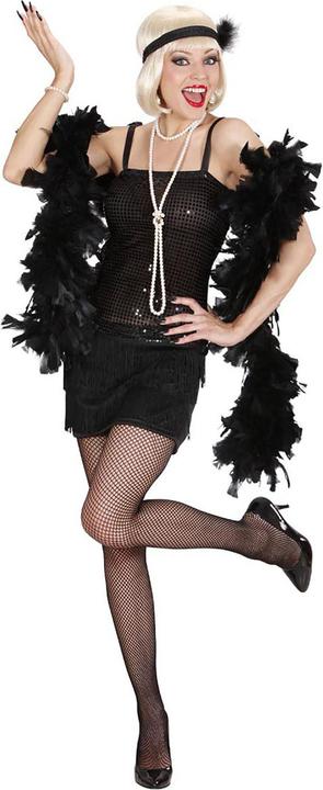Widmann Charleston dress with headband and feather black (S, M, L)