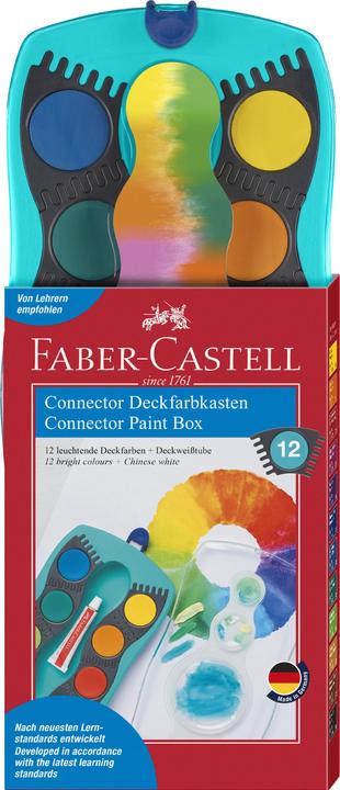 Image du produit Faber-Castell Gouache Connector boîte de peinture turquoise avec 12 (Turquoise, 12 ml)