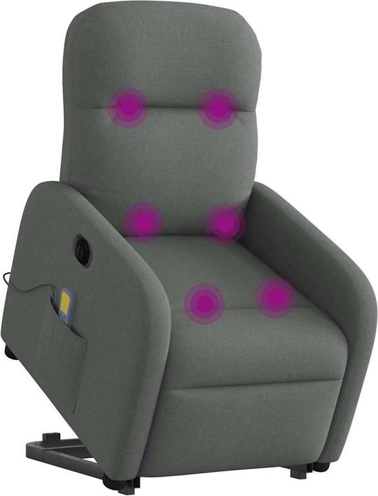 Produktbild VidaXL Elektrischer Massagesessel mit Aufstehhilfe Dunkelgrau Stoff