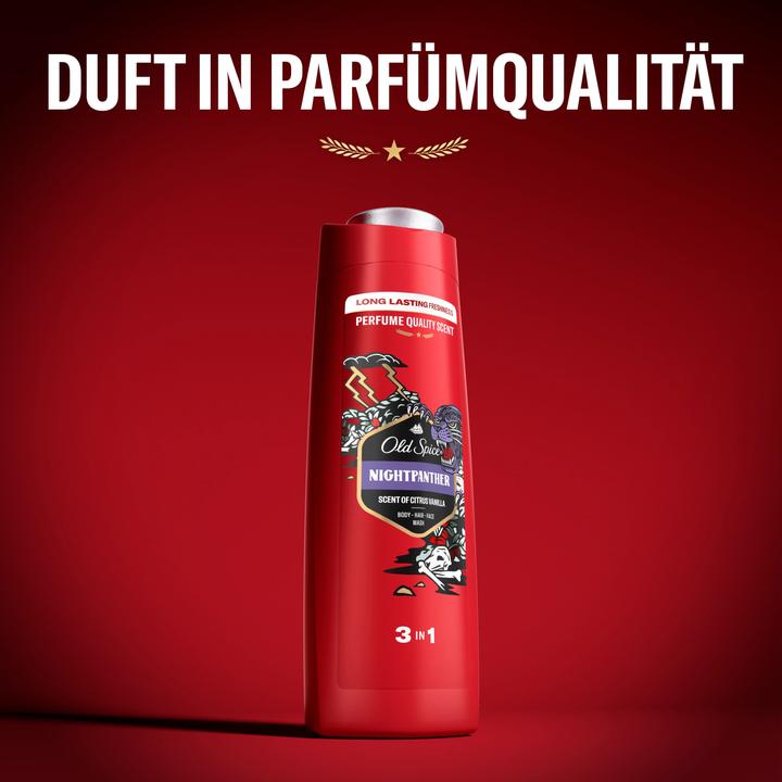 Actual product image Old Spice Night Panther Shower Gel & Shampoo For Men 400 ml, 3-in-1, Long Lasting Fresh