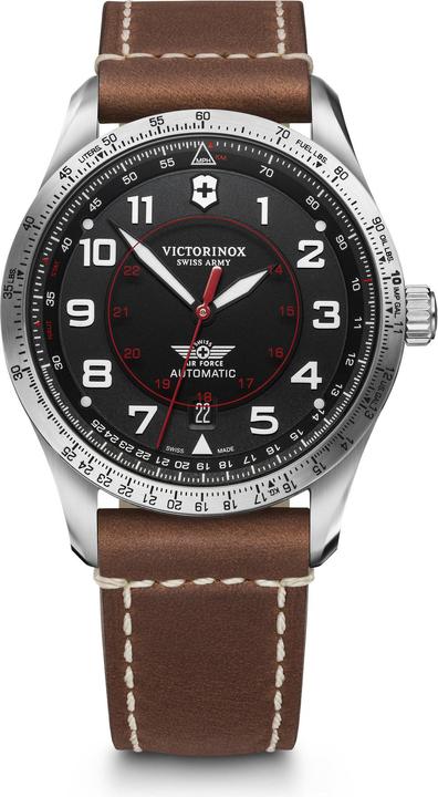 Produktbild Victorinox Airboss Mecha 42, BLK dial, BRN Leather str (Fliegeruhr, 42 mm)