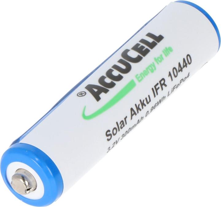 Image du produit AccuCell Batterie solaire IFR 10440 AAA solaire avec tête non protégée (1 pcs, 200 mAh, Batterie)