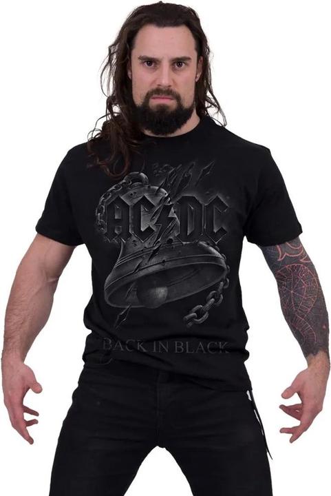 Immagine prodotto Spiral Back In Black Maglietta AC/DC Strappata Adulto Unisex (M)