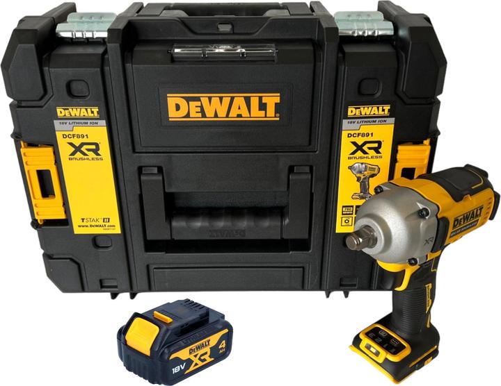 Image du produit DeWalt DCF 891 NT Clé à choc sans fil 18 V 1084 Nm 1/2" Brushless + 1x batterie 4,0 Ah + TSTAK - sans