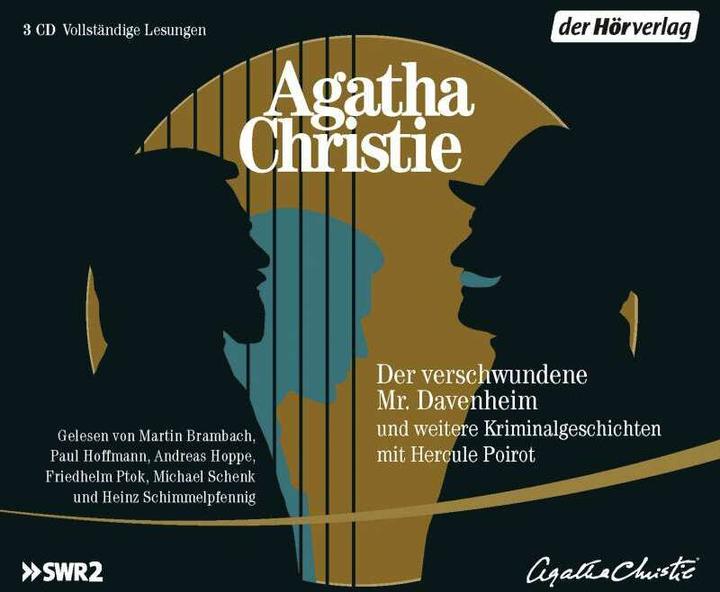 Actual product image The missing Mr. Davenheim and other detective stories with Hercule Poirot (Agatha Christie, Edith Walter, Martin Brambach, Adi Oes, Maria Meinert, Andreas Hoppe, Heinz Schimmelpfennig, Paul Hoffmann, Ralph Stedman, Elleonore Wurzian, German)