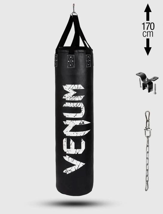Image du produit Venum Challenger Heavy bag + Ceiling Hook - Black/White - Filled - 170cm (170 cm, 50 kg)