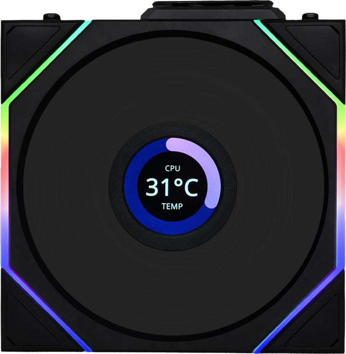 Immagine prodotto Lian-Li UNI FAN TL Wireless LCD Lüfter, ARGB, PWM, 3er-Pack inkl. Controller - 120 mm, schwarz (120 mm, 3 x)