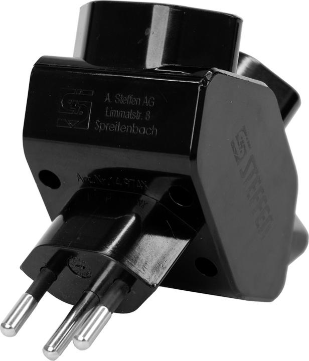Produktbild Steffen Abzweigstecker 3xT13 KS schwarz (Typ 13, 3 x)