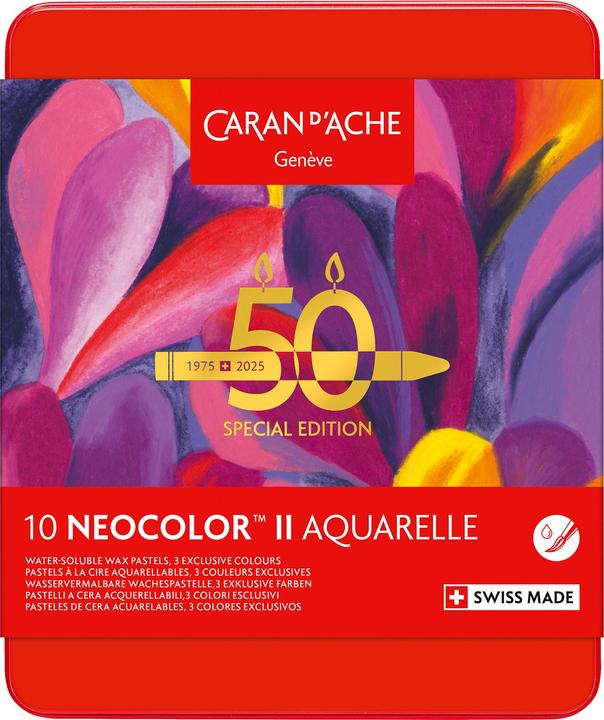 Immagine prodotto Caran d'Ache Neocolor II watersoluble Wax Special Edition in scatola di metallo (Multicolore, 10 x)