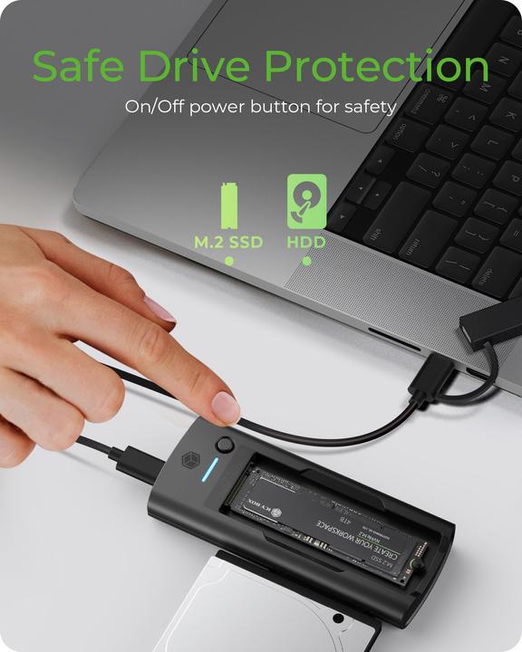 Immagine prodotto Icy Box DockingStation per unità SSD NVMe M.2 e SATA IB-180MS-C31