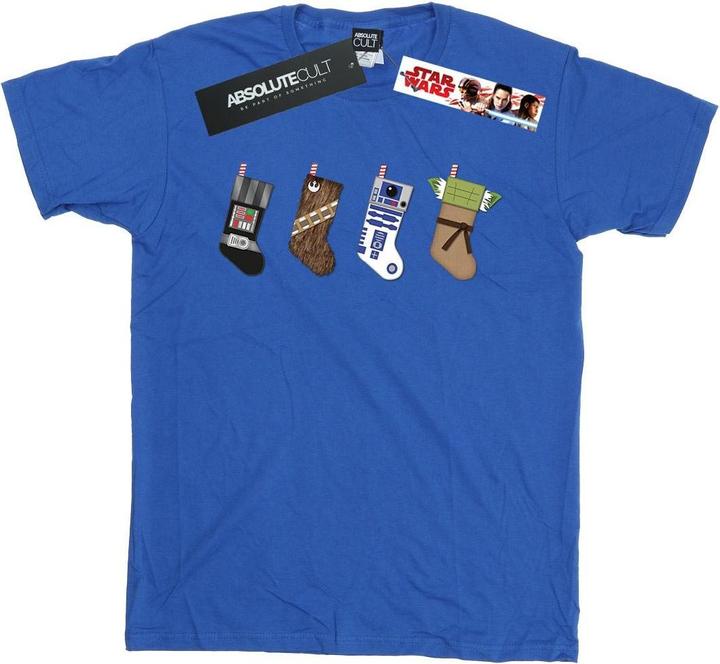 Actual product image Star Wars Womens/Ladies Christmas Stockings Cotton Boyfriend T-Shirt (M)