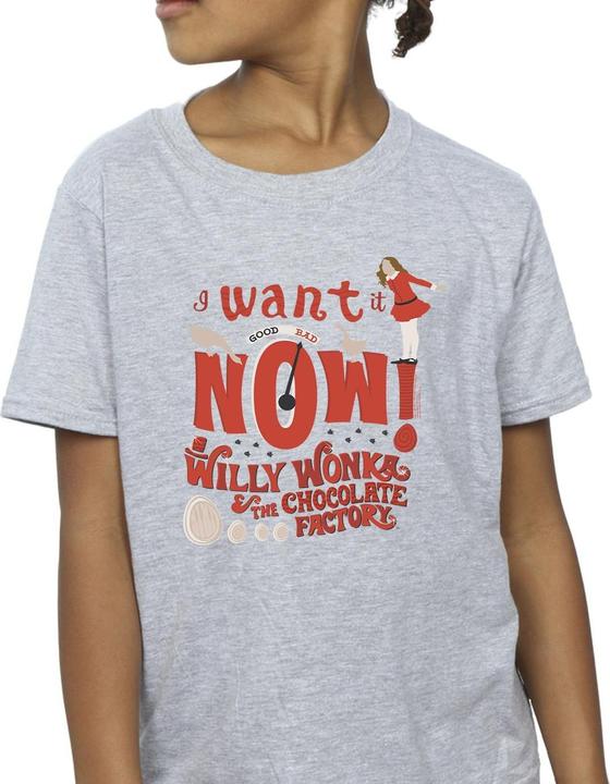 Actual product image Willy Wonka & the Chocolate Factory Girls Verruca Salt I Want It Now Cotton T-Shirt (152, 158)