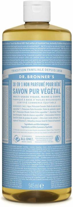 Dr. Bronner's Dr. Bronner Magic Soaps Pure Castile Soap 18-in-1 Hemp Unscented Baby-Mild 32oz Bottles (Liquid soap, 32000 ml)