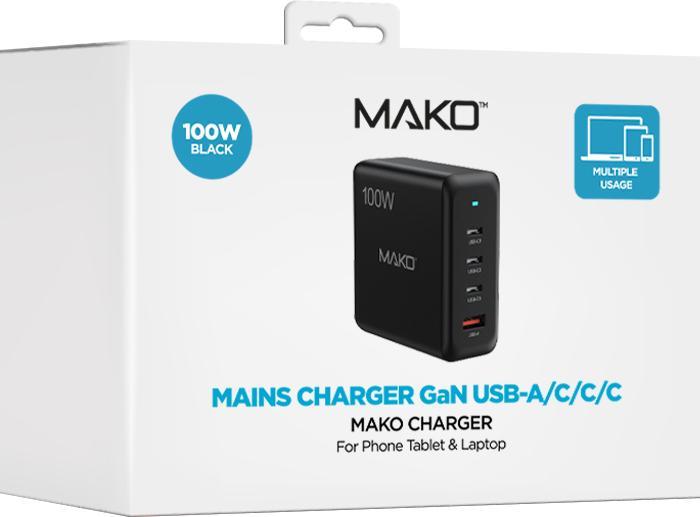 Immagine prodotto Mako GaN2 EU Mains Charger USB-C/C/A (100 W)