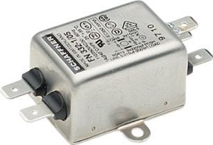Actual product image Schaffner EMV Mains filter, 6A, 250VAC, quick connection/plumb bob