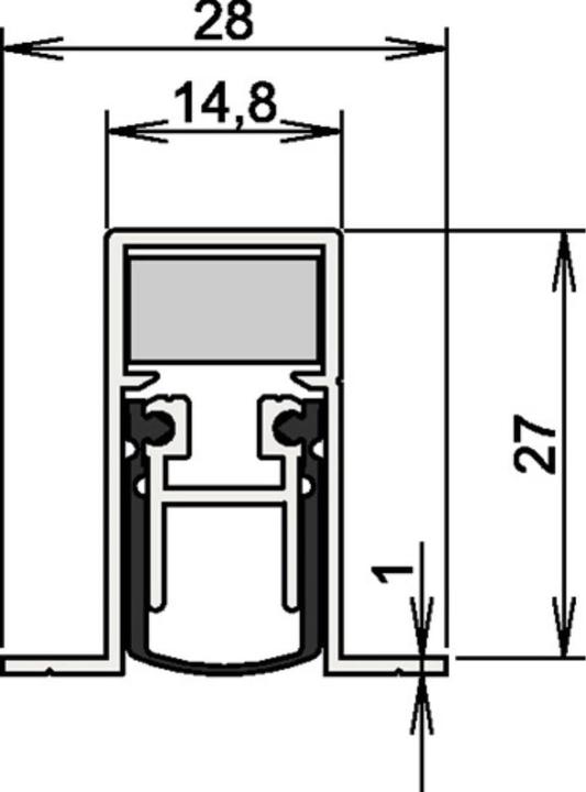 Actual product image Athmer Door seal Schall-Ex® DUO L-15/28 OS 1-404 Length 833 mm