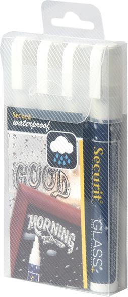 Immagine prodotto Securit Pennarello a gesso IMPERMEABILE MEDIO, confezione da 4 pezzi, biancoá (Multicolore, 6 mm, 4 x)