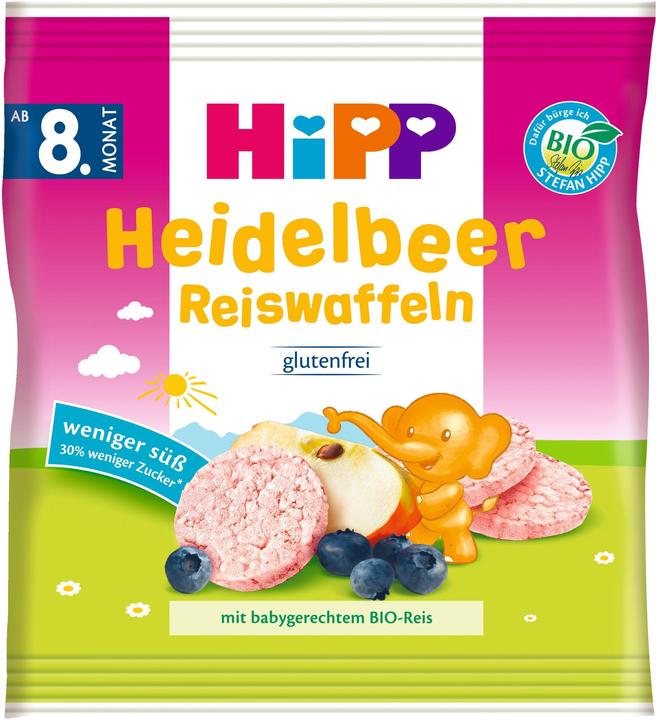 Hipp Produits à grignoter : Galettes de riz aux myrtilles, dès 8 mois (30 g)