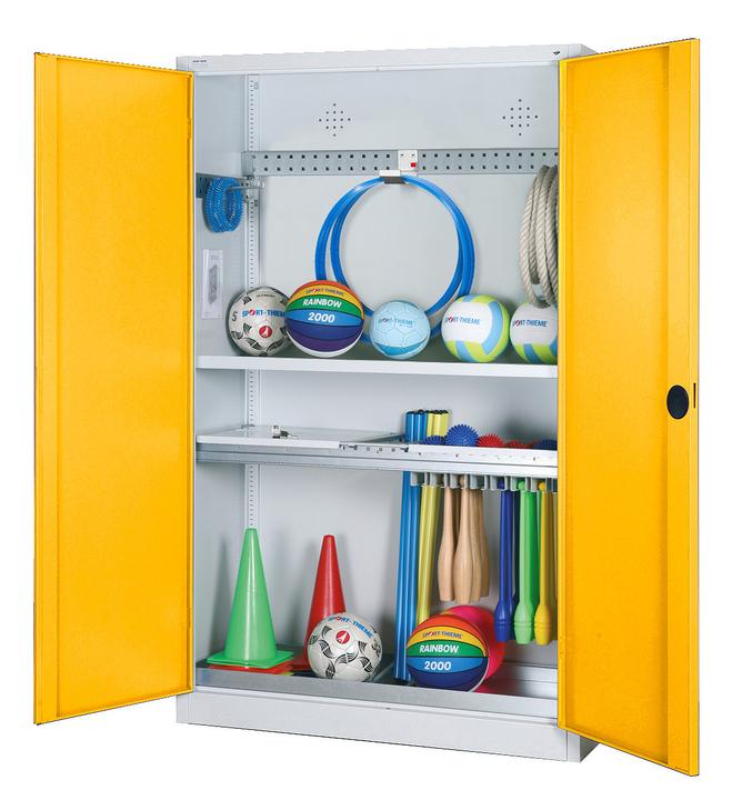 Actual product image C+P Modular sports equipment cabinet with complete equipment (HxWxD: 195x120x50 cm, with perforated