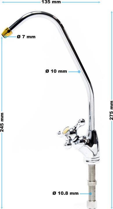Immagine prodotto Naturewater Robinet à Eau 6,35mm (1/4") Pivotant Imperial I D-02 Système Osmose Inverse (RO)
