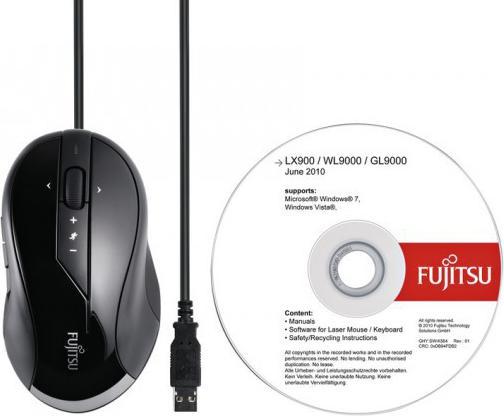 Produktbild Fujitsu LED Mouse GL9000 800 bis 1600dpi 10 Tasten Maus LED (Kabelgebunden)