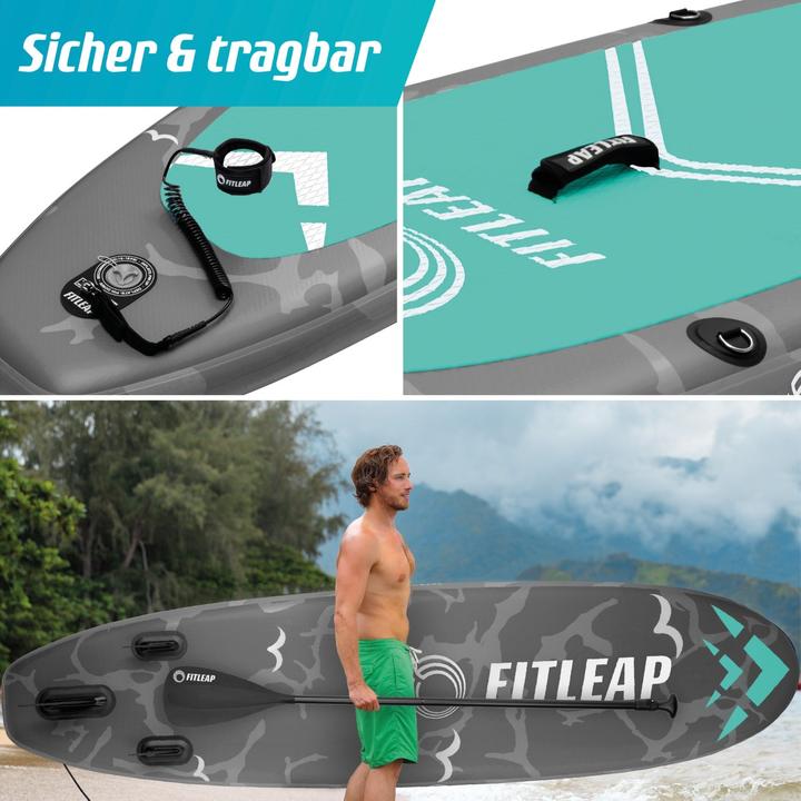 Produktbild Fitleap Premium Stand Up Paddle Board aufblasbar - SUP Board Set mit Hochdruckpumpe, verstellbar… (10'5")