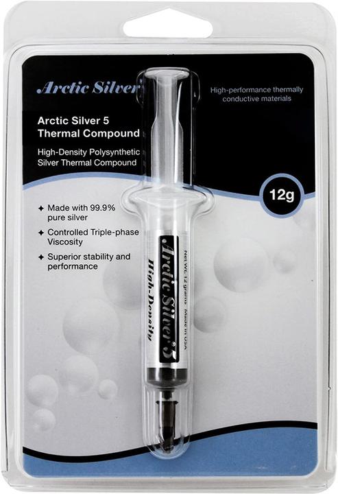 Actual product image Arctic Silver Sidabrinis AS5, 12g heat sink compound Thermal compound 350000 W (9 W/m K, 12 g)