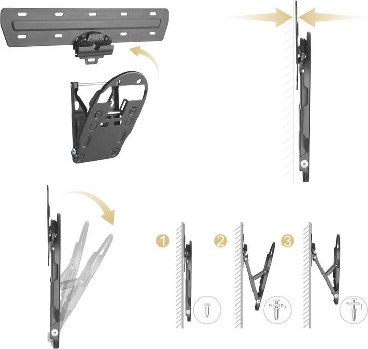 Actual product image Maclean MC-806 - VESA Monitor/TV Holder, 49-65", black, 50 kg (Wall, 65", 50 kg)