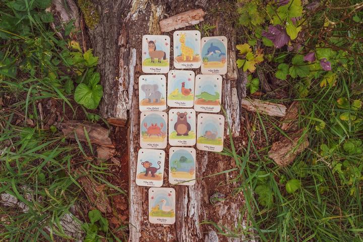 Actual product image Activity Board Bilingual wooden flashcards (German - English), learn languages in a playful and fun way. (English, German)