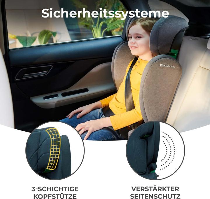 Actual product image KinderKraft Junior Fix 2 I-Size Harbor Blue (Child seat, ECE R129/i-Size Standard)