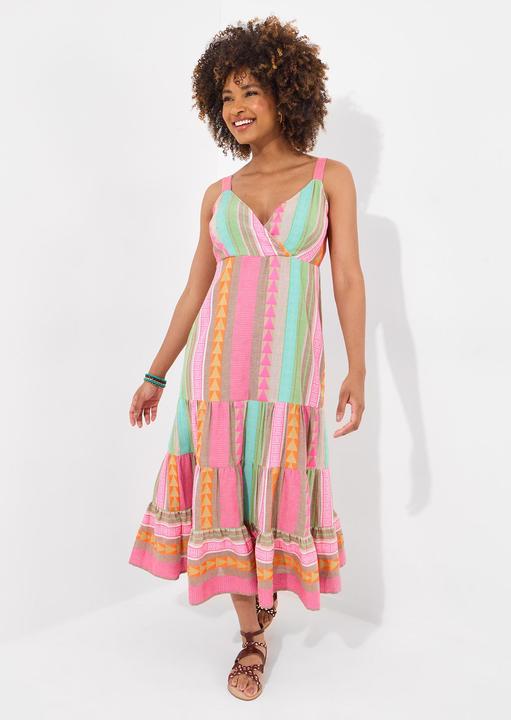 Produktbild Joe Browns Jacquard Striped Tiered Wrap Front Maxi Dress (8)