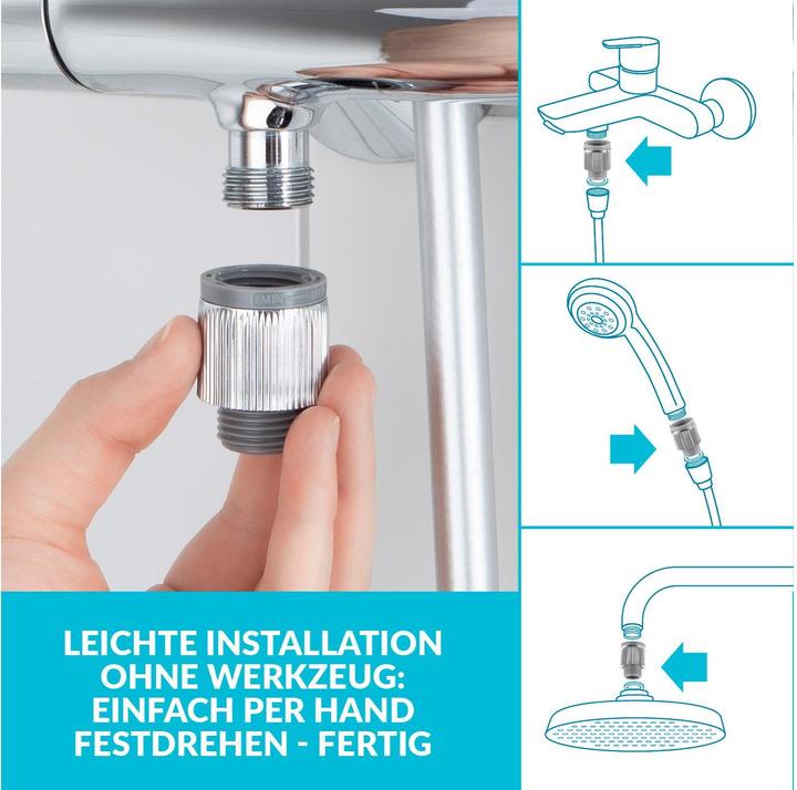 Image du produit Puregreen Régulateur d'eau pour douche, chromé, réglable