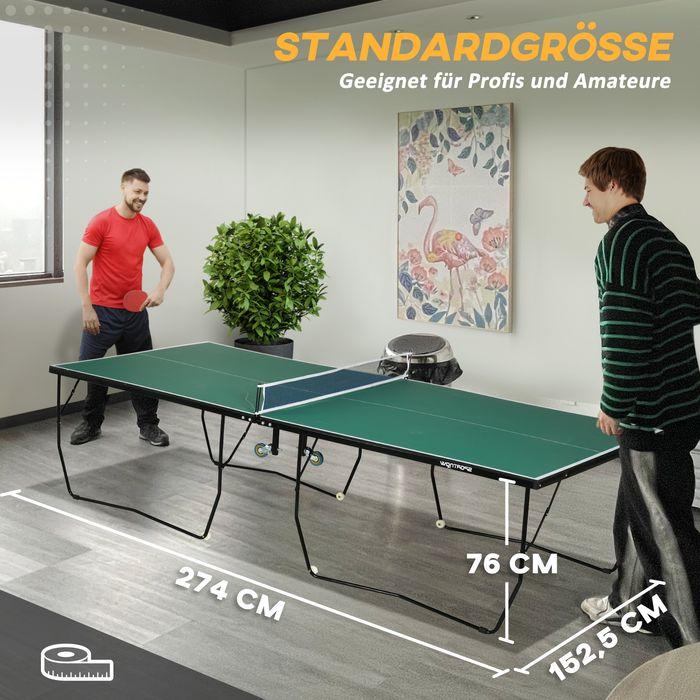 Produktbild Homcom Klappbarer Tischtennistisch mit Rädern inkl. Schläger und Bälle