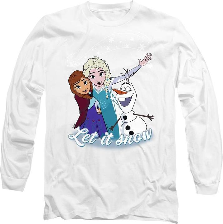 Actual product image Disney Frozen Unisex Adult Let It Snow Elsa Anna Olaf T-Shirt (XL)