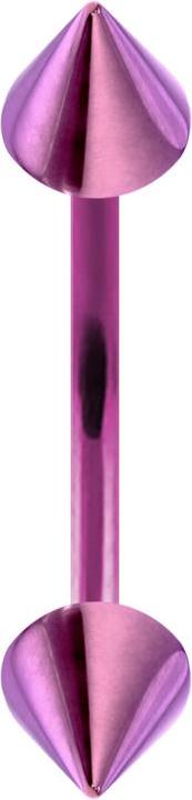 Star Piercing Micro Banane violett mit zwei Cones (Chirurgenstahl 316L, ohne Messing)