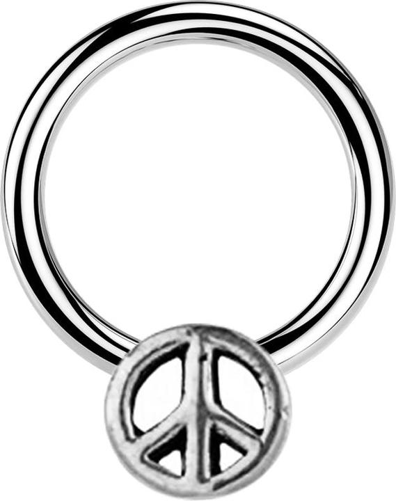 Produktbild Star Piercing Closure Ring silber Peace silber (Messing, Chirurgenstahl 316L)