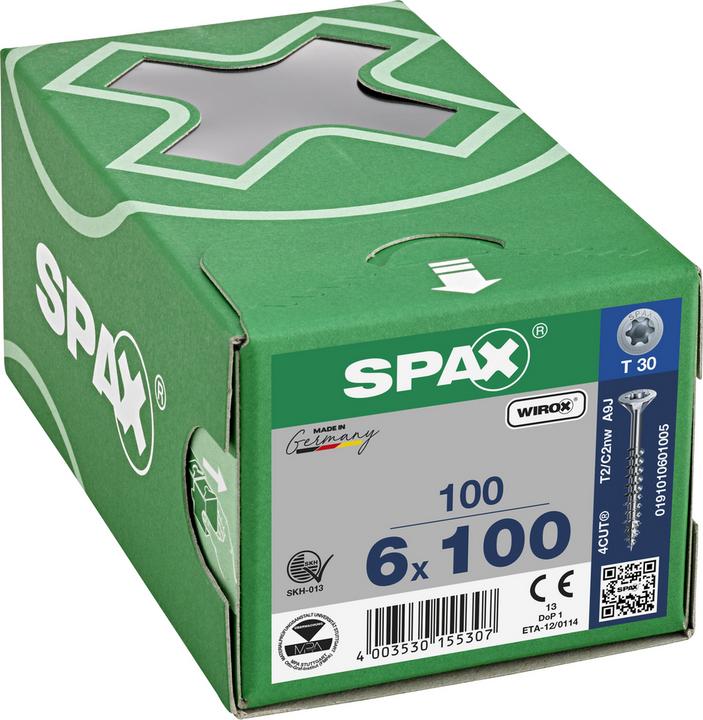 Produktbild Spax Spanplattenschrauben SK T30 6,0x100 mm (100 Schrauben pro Stück)