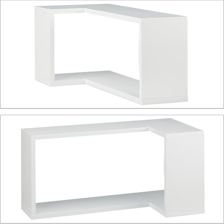 Image du produit Relaxdays Étagère murale d?angle en lot de 2 (60 x 30 x 30 cm)