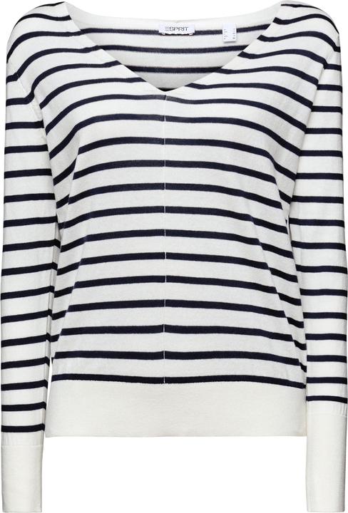 Produktbild Esprit gestreifter pullover mit v-ausschnitt, damen (XXS)