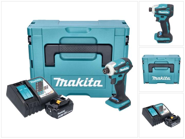 Productafbeelding Makita DTD 172 RF1J Accu-slagmoersleutel 18 V 180 Nm 1/4" borstelloos + 1x oplaadbare accu 3,0 Ah + lader +