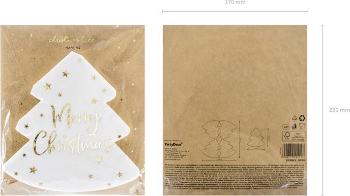 Produktbild Partydeco Weihnachtsservietten (20 x, 2 x 17 x 18 cm)