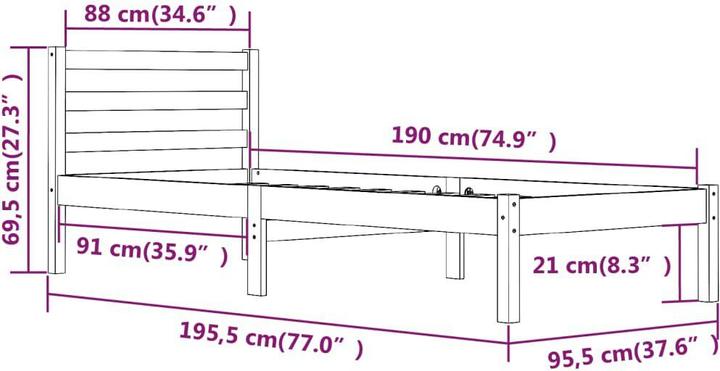 Actual product image VidaXL Bretta (90 x 190 cm)