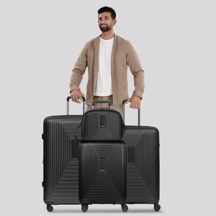Actual product image Redolz Essentials 14 4-wheel suitcase set + beauty case 4 pcs. with stretch fold (264 l, XL (from 140l))