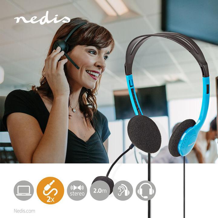 Image du produit Nedis Casque pour PC Bandeau 2 fiches 3,5 mm (Sans fil)