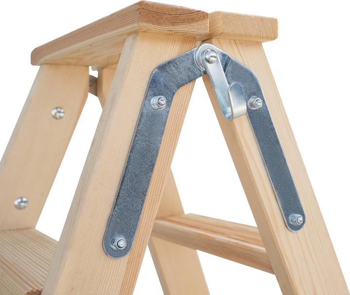 Immagine prodotto Munk Scala a libro a gradini in legno, salita su ambo i lati, 2 x 5 gradini, altezza (Scala doppia, 138.50 cm)