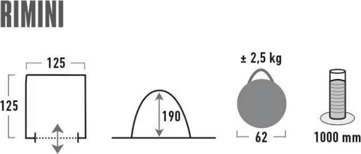 Produktbild High Peak Rimini (Tunnelzelt, 2.50 kg, 1 Person)