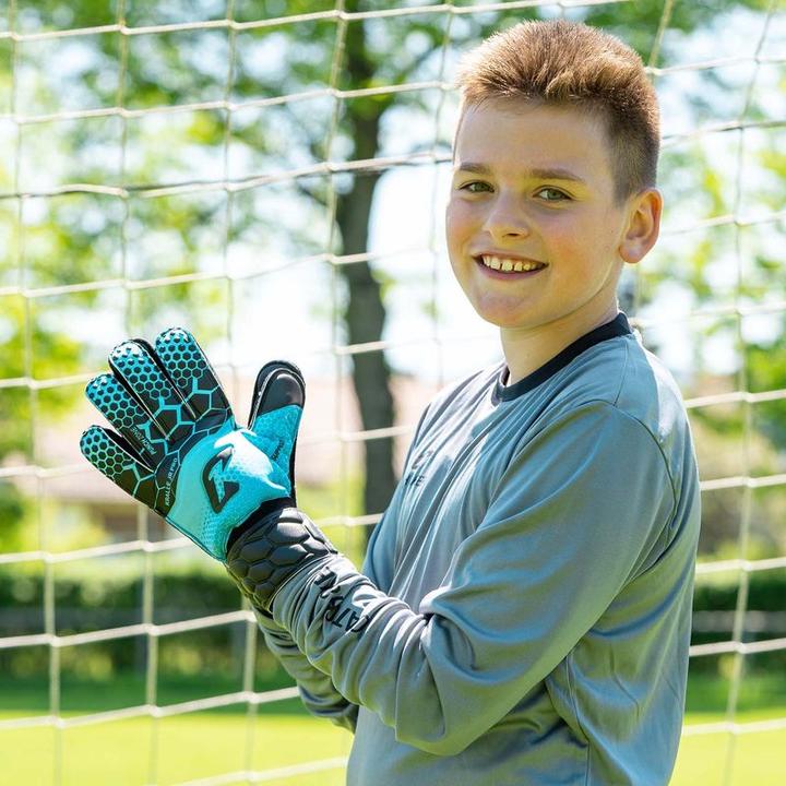 Produktbild Catch & Keep Fussballhandschuhe Kralle Junior Pro 3.0 Gr. 7 Blau Torwart Keeper Goalie Handschuhe (7)