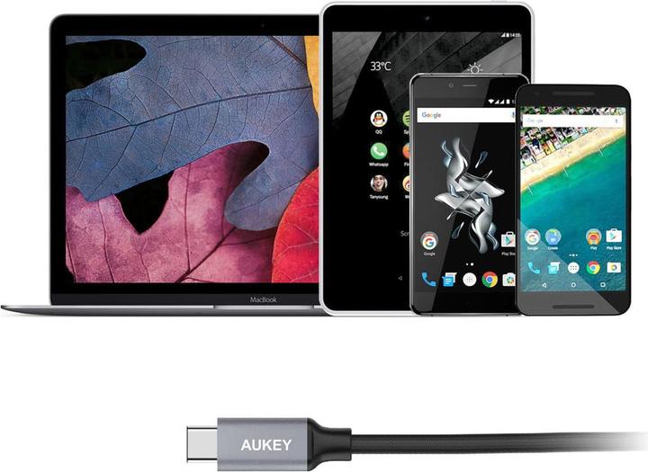 Produktbild Aukey USB A - USB Type-C Nylon (1 m, USB 3.0)